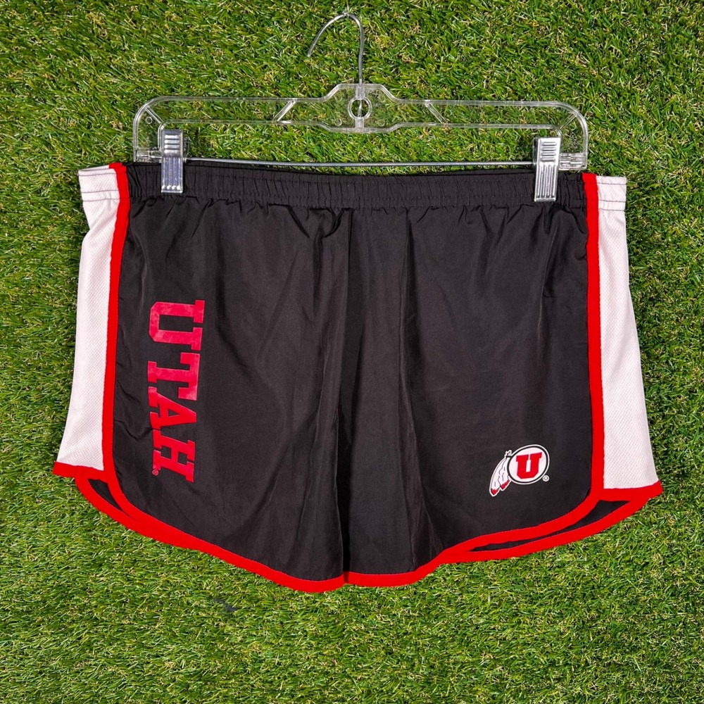 Pro Edge Utah Utes NCAA Running Shorts Black Red Womens‎ Medium 8/10
